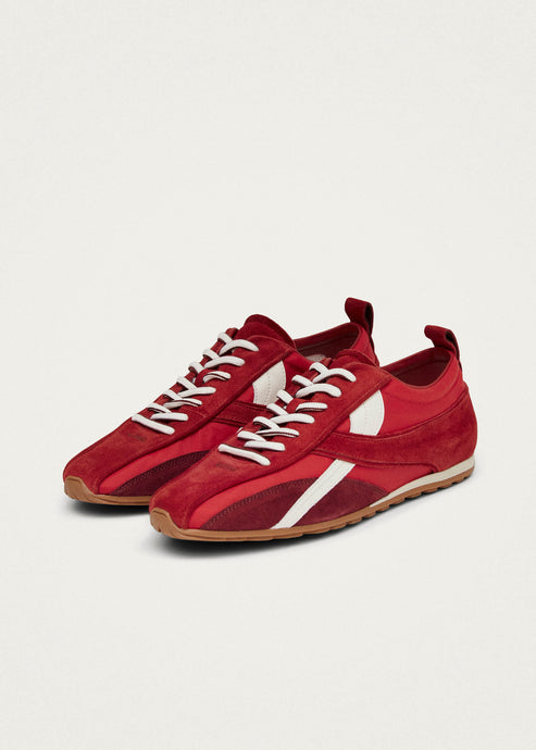 Alohas Tb.304 Nylon Red Leather Sneakers | The Sunday Standard