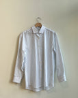 Ole Poplin Shirt in White/Blue Stripe